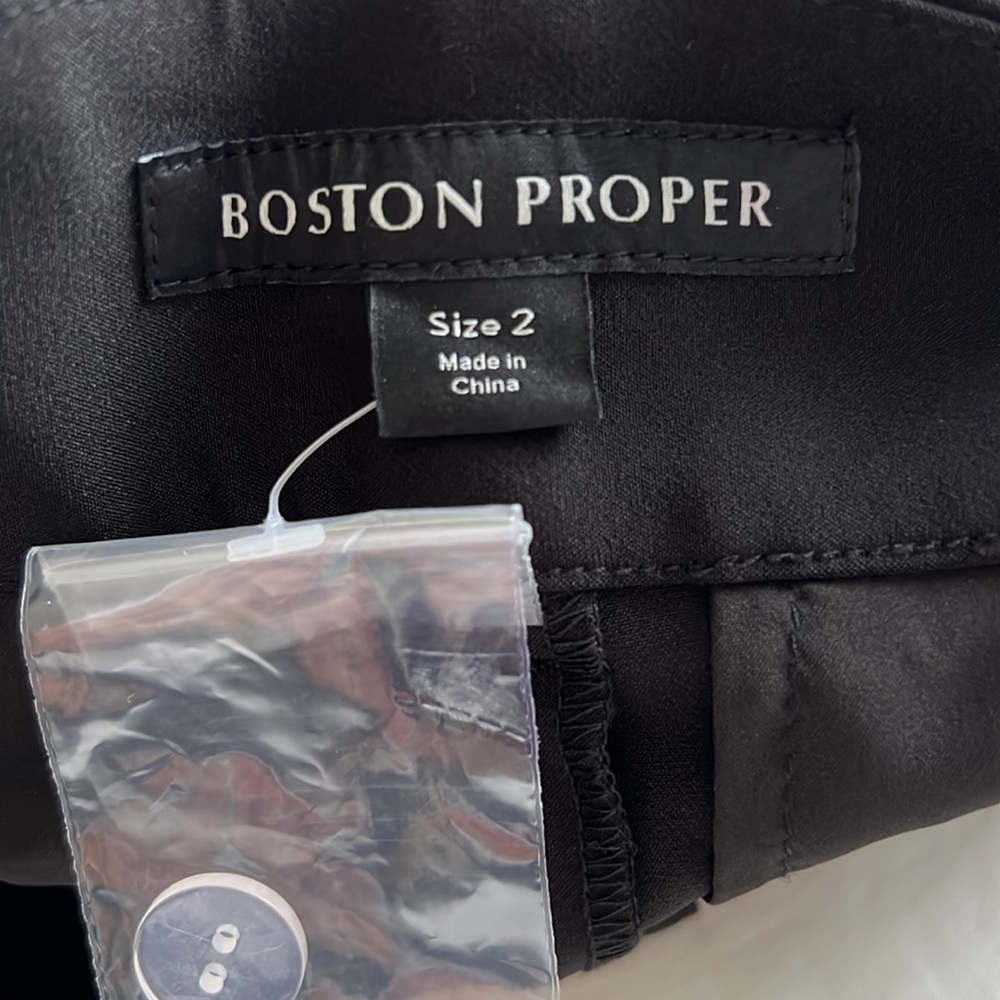Boston Proper Black Wide Leg Pleated Slacks (new) Size 2 - Picture 2 of 6